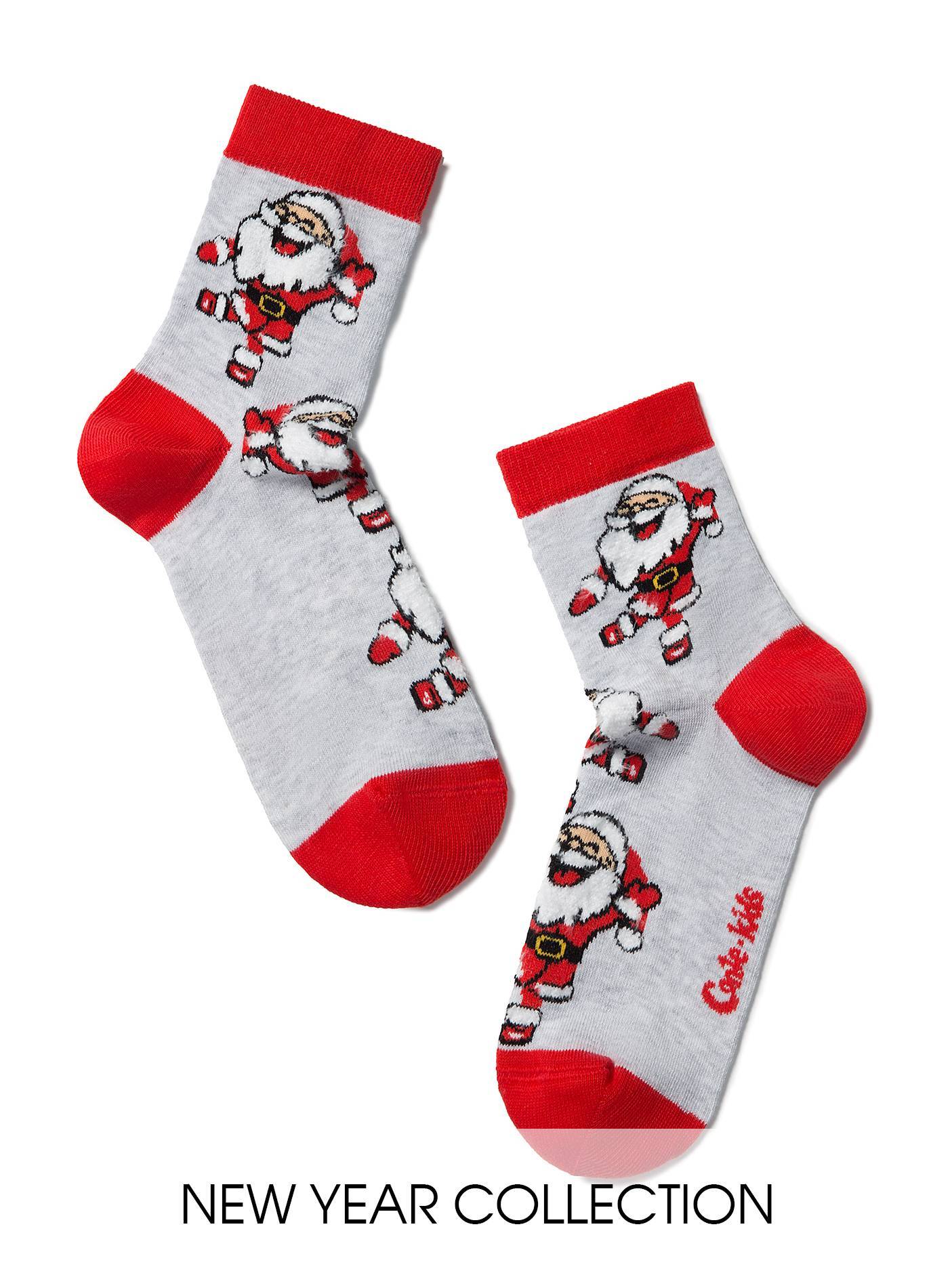 Новогодние носки детские Conte Санта-Клаус 374 с пушистой нитью