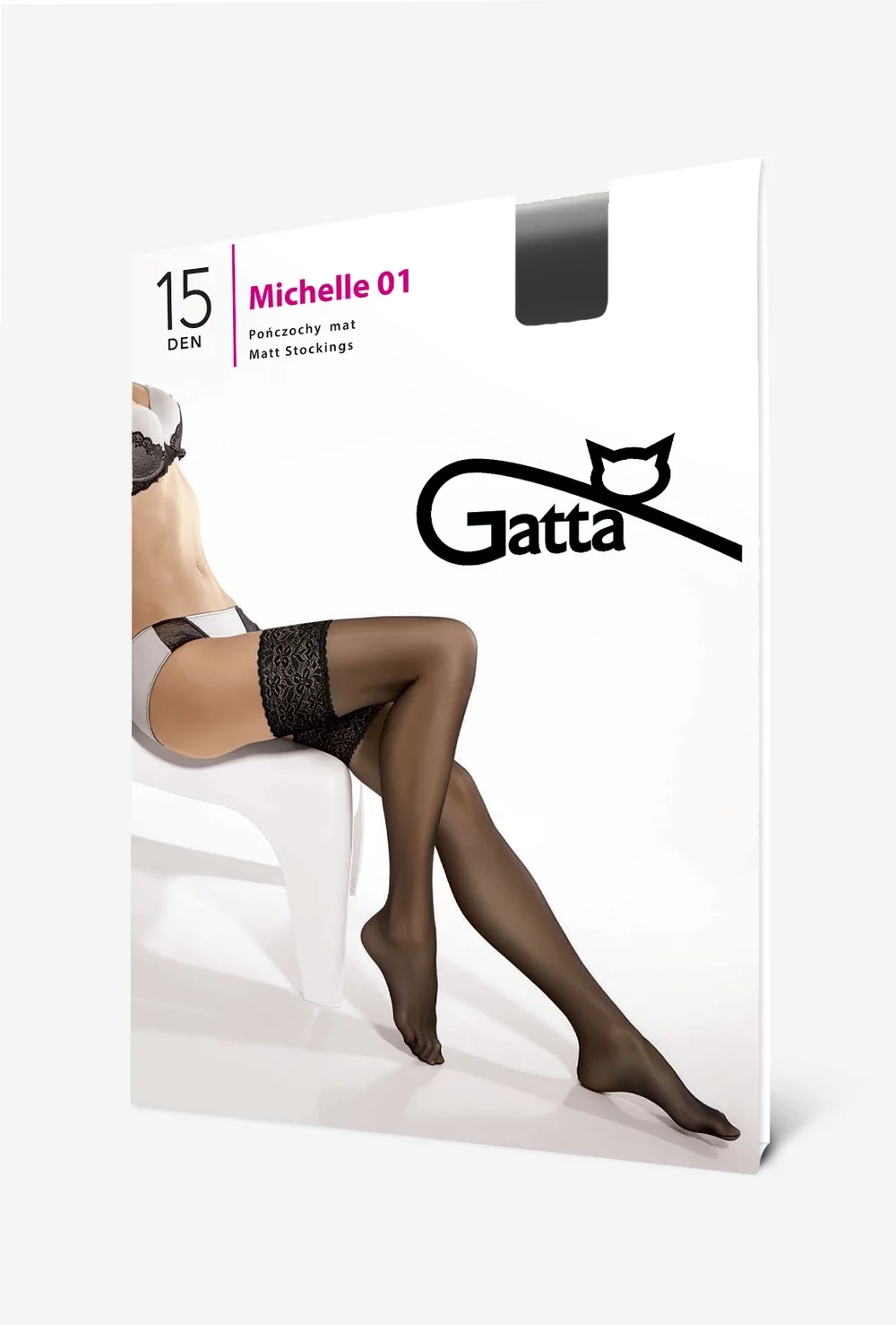 Чулки женские Gatta MICHELLE 01 на кружевной резинки с силиконом